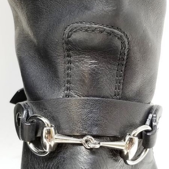 Gucci horse bit black leather riding boots On Sale Today - Picture 3 of 5